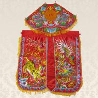 平繡八卦兜圍及龍虎甲裙-紅