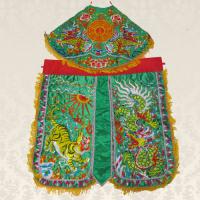 平繡八卦兜圍及龍虎甲裙-綠